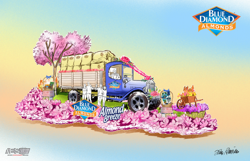 Blue Diamond almond growers featured on Rose Parade float