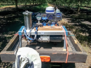 A pressure chamber console on the back of an ATV.