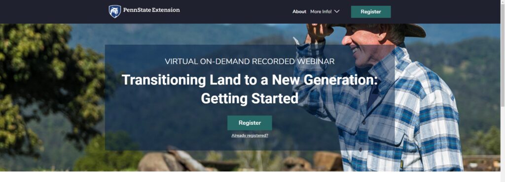 Transitioning land to a new generation webinar available