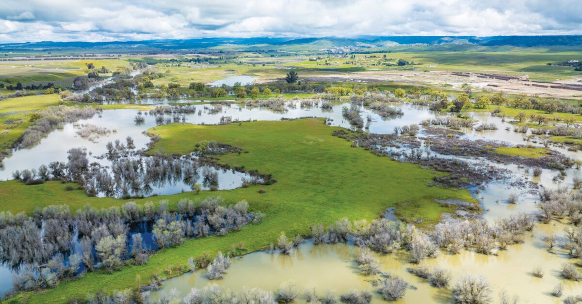 Aerial view of groundwater recharge.