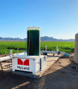 MyLand microalgae equipment in a field.