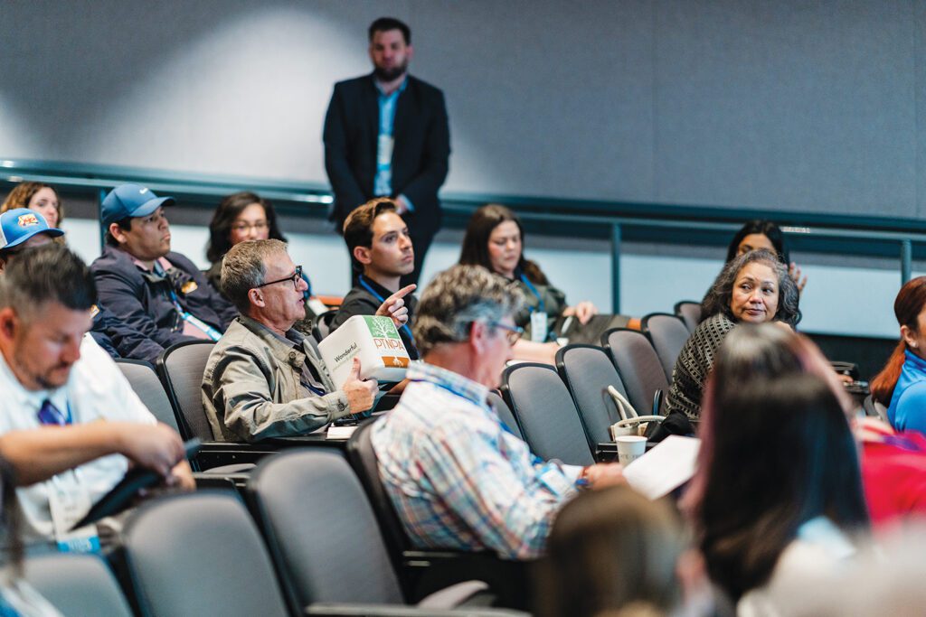 audience listening to an educational speaker