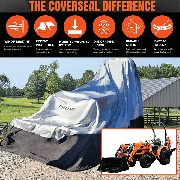 farm tractors with covering for protection